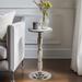 Sagebrook Home Modern 21"H Silver Aluminum and Mirror Top Accent Side Table with Pedestal Frame - 10" x 10" x 21"