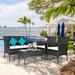 Costway 8PCS Patio Rattan Furniture Set Cushioned Sofa Coffee Table - See Details