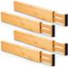 Coolmade 4 pcs Bamboo Drawer Dividers Adjustable & Expandable Kitchen Drawer Organizer Ideal for Silverware Drawer Organizer Dresser Drawer Organizer or Bedroom and Bathroom Drawer Organizer
