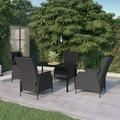 Walmeck 5 Piece Patio Dining Set Dark Gray