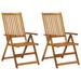 Walmeck Patio Reclining Chairs 2 pcs Solid Acacia Wood