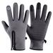 Outdoor Gloves Men s Winter Riding Touch Screen Waterproof Plus Velvet Warm Riding Non-slip Climbing Running Windproof Gloves Women Gray XL