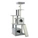 Modern Wood Cat Tree Cats Multi Floor Large Play Tower Sisal Scratching Post Kitten Furniture Activity Centre With Condo Playhouse Dangling Toy Grey