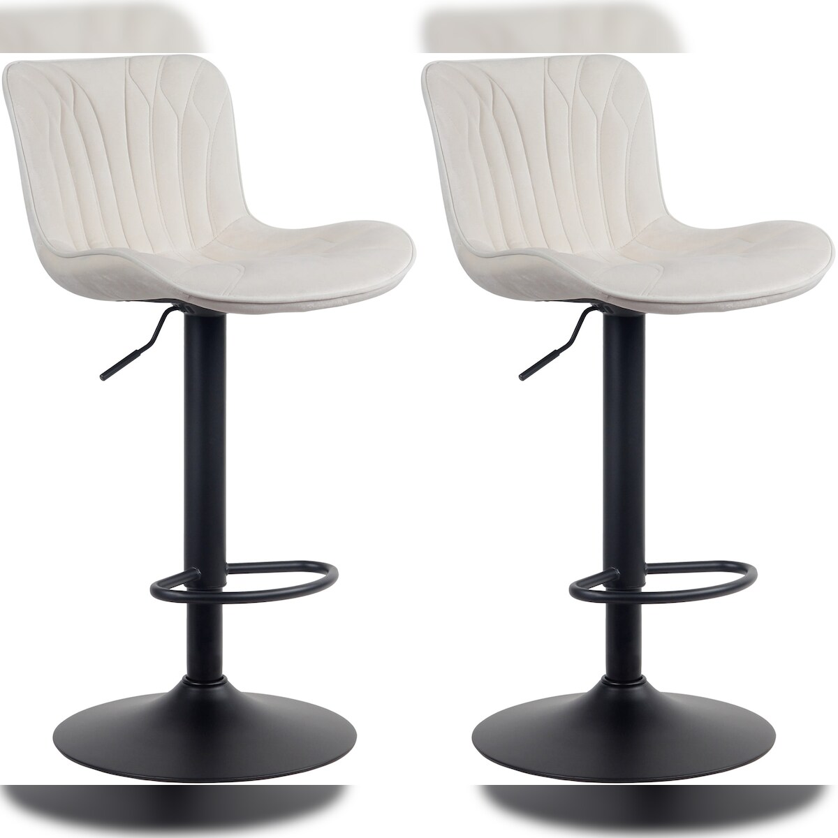 CLP 2er Set Barhocker Linus creme/Samt Image