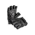 FL2250-M Top Grain Leather Half Finger Gloves Padded Palm Hook & Loop Closure