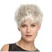 DOPI women s and wig fashionable straight white Fashionable short hair silver wig