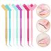 Mairbeon 100Pcs Grafting Eyelashes Tool Convenient Mini Multifunctional 3-in-1 Safe Makeup Accessory Plastic Y Type Eyelash Picker Wand for Novice