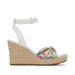 TOMS Women's White Mediterranean Tiles Marisela Twist Wedge Heel Sandals, Size 8