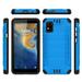 Compatible for ZTE Avid 589 Brushed Hybrid Phone Cover Case + Tempered Glass - Blue