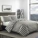 Eddie Bauer Mountain Plaid Reversible Comforter Set Cotton in White/Black | Full/Queen Comforter + 2 Shams | Wayfair 223963