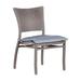 Summer Classics Skye Stacking Patio Dining Side Chair w/ Cushions in Gray | 34.5 H x 20.5 W x 23.25 D in | Wayfair 358124+C465750N