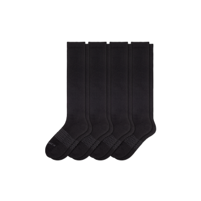 Women's Marl Knee High Socks 4-Pack - Black - Medium - Cotton Blend - Bombas