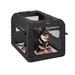 Veehoo Folding Soft Dog Crate, 3-Door, 5 x Heavy-Weight Mesh Screen, 600D Cationic Oxford Fabric Polyester in Black | 13 H x 13 W x 20 D in | Wayfair