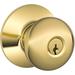 Schlage Plymouth Keyed (Entry) Door Knob w/ Circle Rosette in Yellow | 3.06 H x 3.06 W in | Wayfair F51APLY605