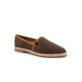 Wide Width Women's Estelle Flat by Trotters in Brown Canvas (Size 10 W)