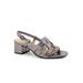 Wide Width Women's Luna Sandal by Trotters in Pewter Metallic (Size 7 1/2 W)