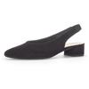 Slingpumps GABOR, Damen, Gr. 40, schwarz, Ziegenveloursleder, unifarben, elegant, Schuhe, Blockabsatz, Abendschuh, Sommerschuh mit elastischem Riemchen