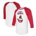 Unisex Tiny Turnip White/Red St. Louis Cardinals Sundae Helmet 3/4-Sleeve Raglan T-Shirt