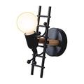 TPWEWRX Modern Creative Wall Sconces Kids Room Wall Lamp with Climb Ladder Design Metal Wall Light fixtures for Bedroom Living Room Kitchen Stairs Hallway Restaurant Cafe Bar (Black)