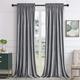 SANCHUNG Grey Velvet Curtains for Living Room Silver Decor Blackout Thermal Insulated 2 Panels 46" Width x 90" Length Rod Pocket Darkening Drapes for Bedroom