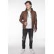 Lederjacke MUSTANG "31020187", Herren, Gr. XL, braun (brandy), Obermaterial: 100% Leder, Lamm / Innenfutter: 100% Baumwolle / Kapuze: 100% Baumwolle / Ärmelfutter: 100% Polyester, ohne Bündchen, Jacken