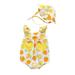 ZHAGHMIN Baby Easter Romper Short Sleeve Sunsuit Baby Girls Straps Print Bodysuit Fruit Hat Romper Girls Romper&Jumpsuit Preemie Girls Baby Clothes 4T Dance Clothes Baby Girl Christmas Outfits Thank