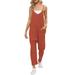 adviicd Short Jumpsuits For Women Womens Ruffle Spaghetti Straps High Waisted Long Wide Leg Jumpsuits Rompers Red XL