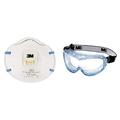 3M 8822C3, FFP2 Atemschutz-Maske – 3 Stück & Vollsichtschutzbrille Fahrenheit FheitAF – Schutzbrille mit AS, AF & UV Beschichtung – Ideal für das Tragen mit Atemschutzmasken oder Brillen
