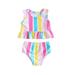 Qtinghua Toddler Baby Girls Swimsuit Swimsuit Two Piece Stripes Tank Tops Shorts Bathing Suit Bikini Set Pink 3-4 Years