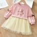 Herrnalise Toddler Kids Baby Girls Rabbit Letter TuTu Skirt Casual Gauze Princess Dress