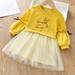 SDJMa Toddler Kids Baby Girls Rabbit Letter TuTu Skirt Casual Gauze Princess Dress