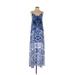 Express Casual Dress - Maxi: Blue Print Dresses - Women's Size X-Small