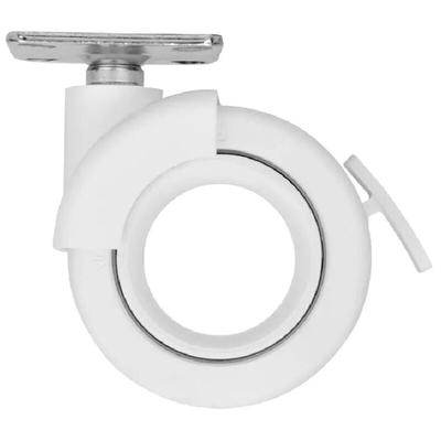 Lenkrolle mit Bremse rotola weiß, 47x47 mm, d. 65 x H.80 mm, Achsabstand 35x35mm Image