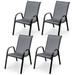Costway Set of 4 Patio Dining Chairs Stackable Armrest Space Saving - See Details