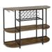 47 Inches Wine Rack Table with Glass Holder and Storage Shelves - 47” x 16” x 36”