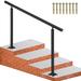 VEVOR Outdoor Stair Railing Kit 5 FT Handrails 0-5 Steps Adjustable Angle Aluminum Stair Hand Rail - 0-5 Steps