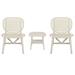 3 Pieces Hollow Patio Table Chair Set All Weather Conversation Bistro Set with Open Shelf Table
