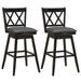 Set of 2 Swivel 29 Inch Counter Height Barstools with Sturdy Rubber Wood Legs - 19.5" x 21" x 42.5" (L x W x H)