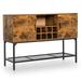 Industrial Kitchen Buffet Sideboard with Wine Rack and 2 Doors-Rustic Brown - 48" x 16" x 33.5" (L x W x H)