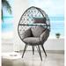 Patio Wicker Lounge Teardrop Chair with Cushion