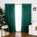 Aurora Home Silver Foil Snowflake Thermal Insulated Blackout Curtains Green - 96 L