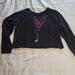 Disney Shirts & Tops | Disney Couture Peter Pan Tinkerbell Cropped Sweatshirt Size Xl | Color: Black/Pink | Size: Xlg