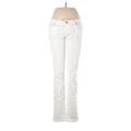 CP Jeans For Dillard's Jeans - Super Low Rise Boot Cut Boot Cut: White Bottoms - Women's Size 7 - Light Wash