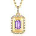 CDE Square Birthstone Necklace for Women 18k Gold Plated S925 Sterling Silver Dainty Tiny Pendant Necklaces Anniversary Birthday Christmas Jewelry Gifts for Women Wife Mom Girlfriend