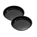 Evercrafting Set of 2 Pizza Pan for Microwave(Convection Mode) Oven Baking Tray OTG Safe Round Non Stick Aluminium Teflon Coated Carbon Steel Hard Anodized Deep Dish Mould, Size - 22 cm