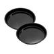 Evercrafting Set of 2 Pizza Pan for Microwave(Convection Mode) Oven Baking Tray OTG Safe Round Non Stick Aluminium Teflon Coated Carbon Steel Hard Anodized Deep Dish Mould, Size - 22 cm