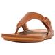 Fitflop Women's Gracie Rubber-Buckle Leather Toe-Post Sandals Flat, Light Tan, 7 UK