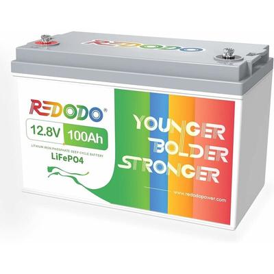 12V 100Ah Lithium Batterie LiFePO4 Akku,100A BMS,4000+ Zyklen,max.1280W Leistung für rv, Camping,