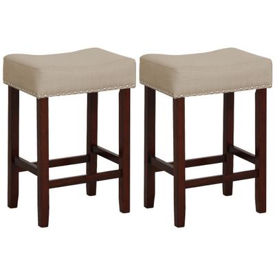 Costway Set of 2 24 Inch Bar Stool with Curved Sea...