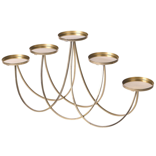 Kerzenständer Gold Eisen 38 cm 5-flammig Modern Glamourös Handgefertigt Tischdeko Deko Haushalt & Wohnen Wohnzimmer Schlafzimmer Hochzeit